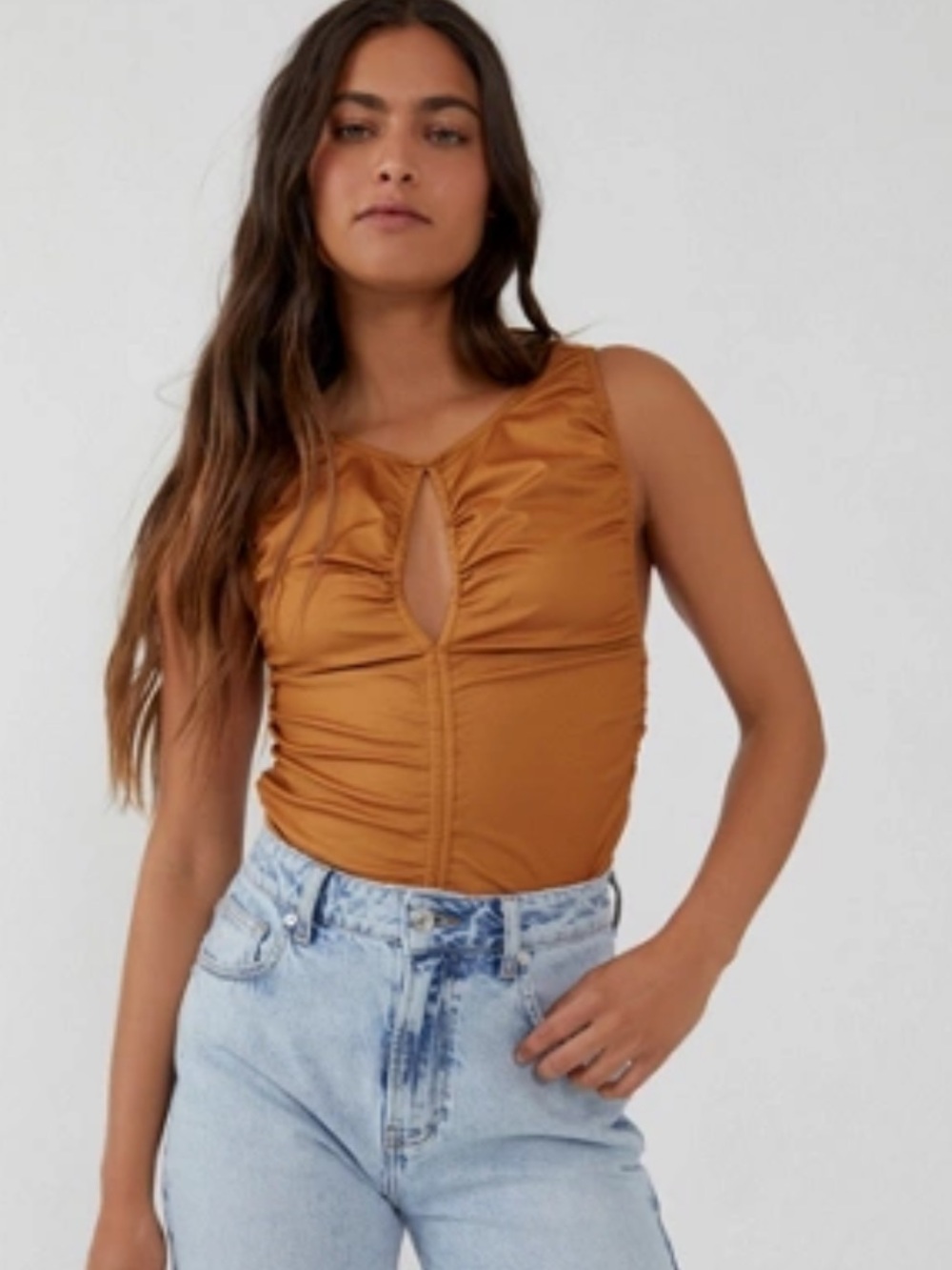 Free People Ride Along Ruched Crop Top